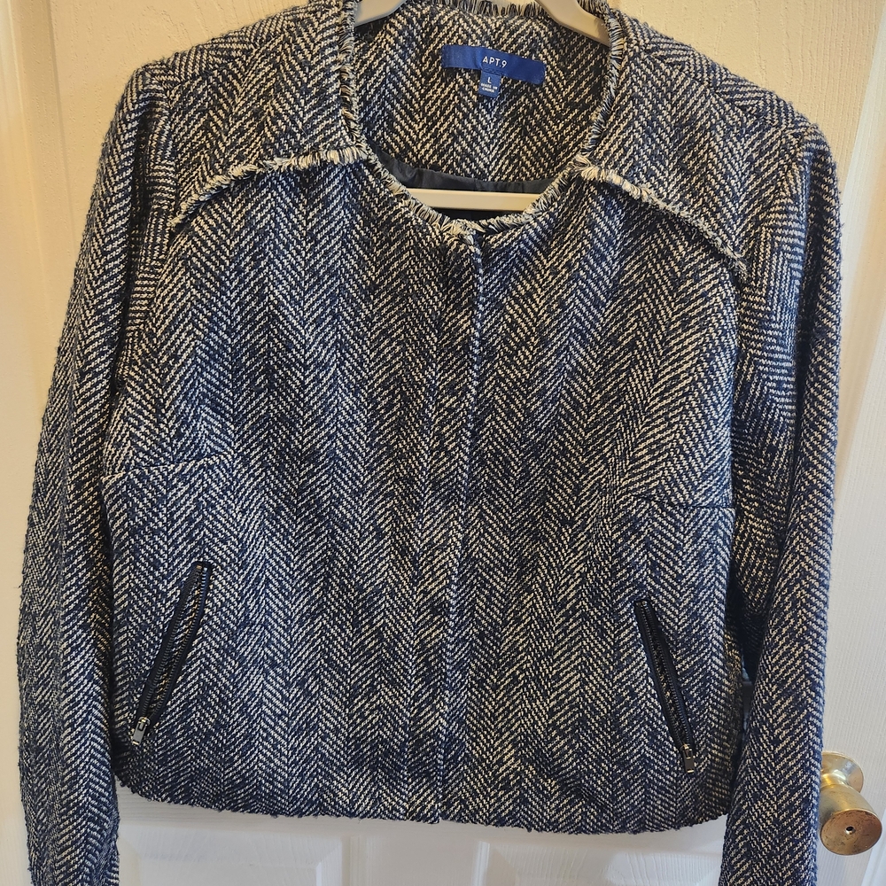 Apt. 9 Women's Black and White Tweed Blazer